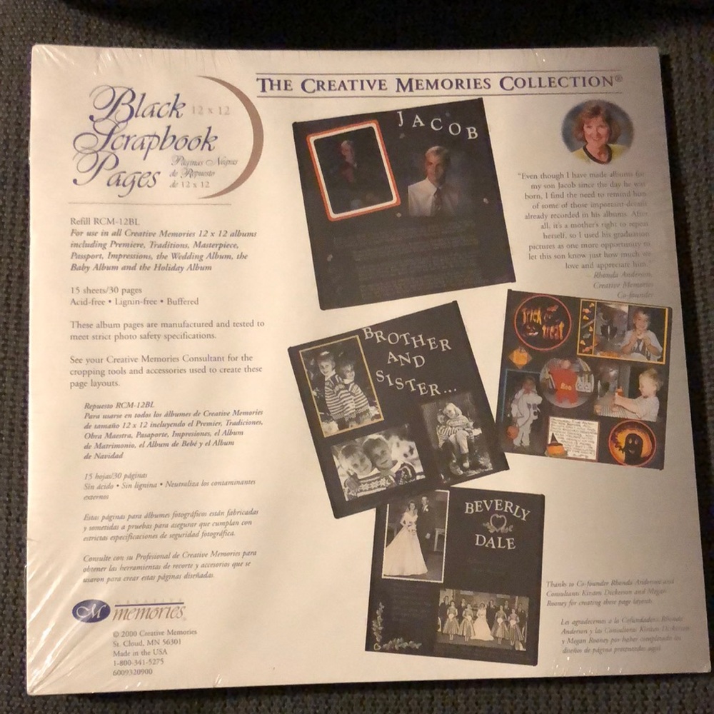 Creative Memories Black Refill Pages Original Size